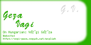 geza vagi business card